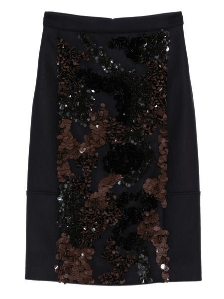  Plan C Sequin-embellished Midi Skirt - Blue 