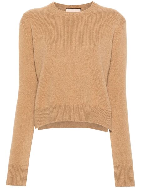  Plan C Side-slits Sweater - Brown 