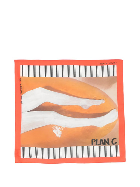  Plan C Striped-print Scarf - Orange 
