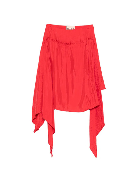  Plan C Tie Detail Skirt - Red 