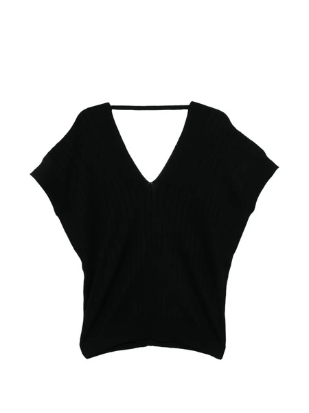  Plan C V-neck Blouse - Black 