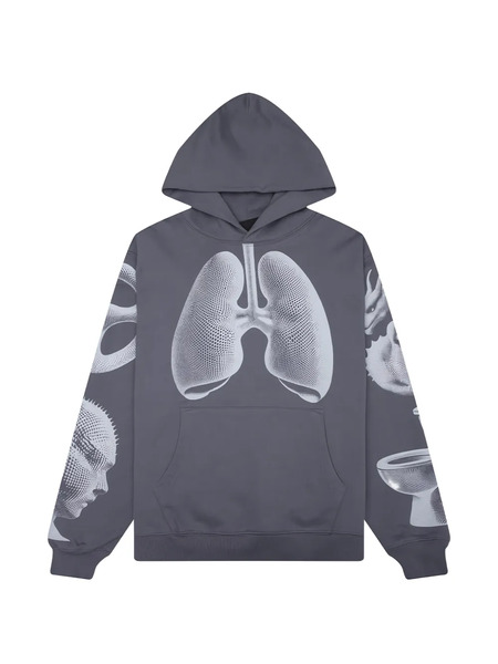  Pleasures Dysfunction Graphic Print Hoodie - Grey 