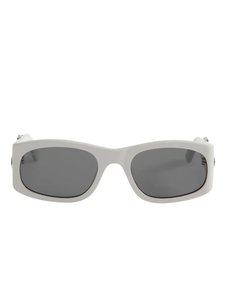  Pleasures Eazy Flame-embellished Rectangular Sunglasses - Grey 