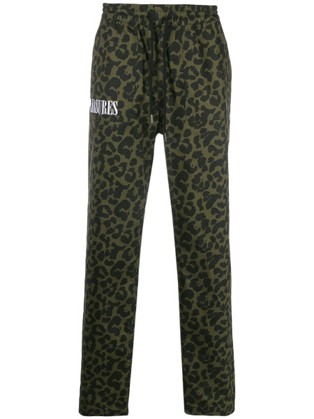  Pleasures Leopard Print Drawstring Trousers - Green 