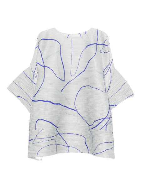  Pleats Please Issey Miyake Abstract-pattern Top - Grey 