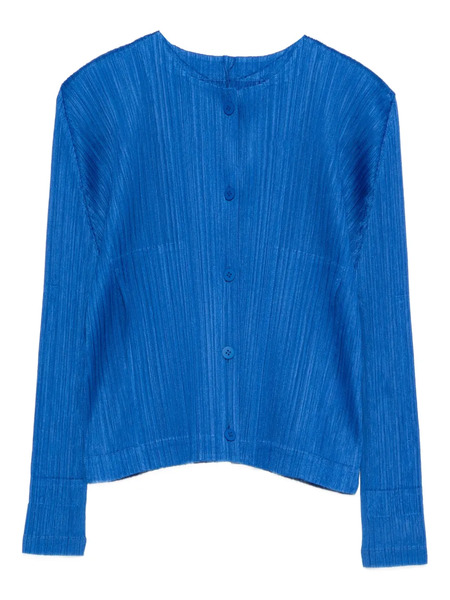  Pleats Please Issey Miyake Pleated Button-front Jacket - Blue 