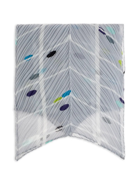  Pleats Please Issey Miyake Pleated Patterned Scarf - Grey 