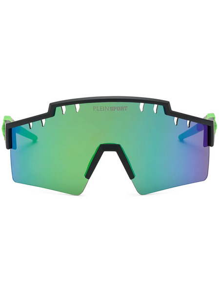  Plein Sport Shield-frame Mirrored Sunglasses - Blue 