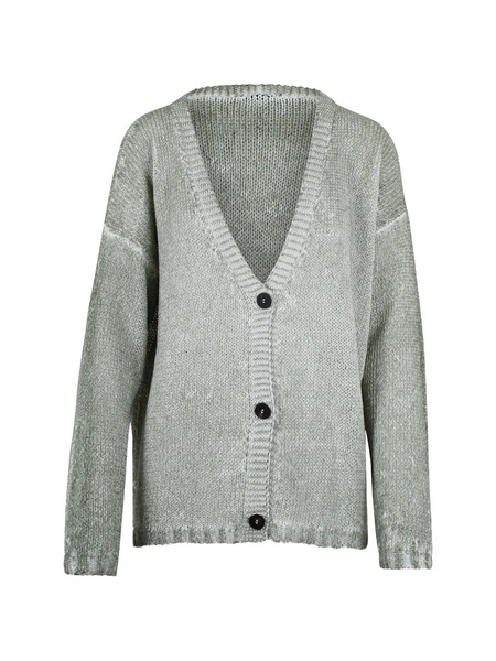  Ploumanach Button V-neck Cardigan - Grey 