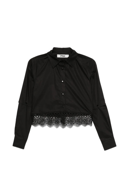  Pnk Lace Panel Shirt - Black 