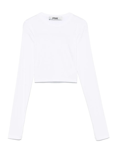  Pnk Long-sleeved Cropped Top - White 