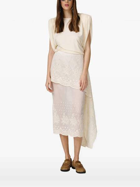  Pnk Oversized-shoulders Top - Neutrals 
