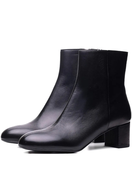  Poche Paris Block-heel Ankle Boots - Black 