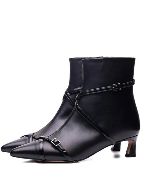  Poche Paris Buckle-strap Boots - Black 