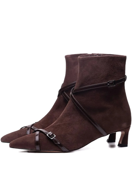  Poche Paris Buckle-strap Boots - Brown 