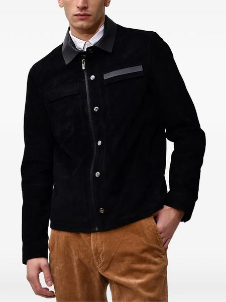  Poche Paris Contrasting-collar Jacket - Black 
