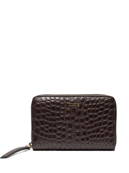 Poche Paris Embossed Zip Wallet - Brown 