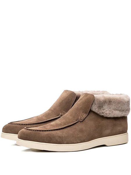  Poche Paris Fur Trim Boots - Brown 