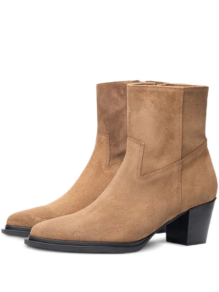  Poche Paris Pointed-toe Ankle Boots - Brown 
