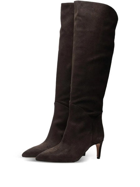  Poche Paris Pointed-toe Knee-high Boots - Brown 