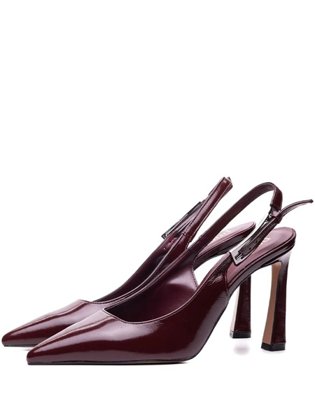  Poche Paris Pointed-toe Slingback Pumps - Red 