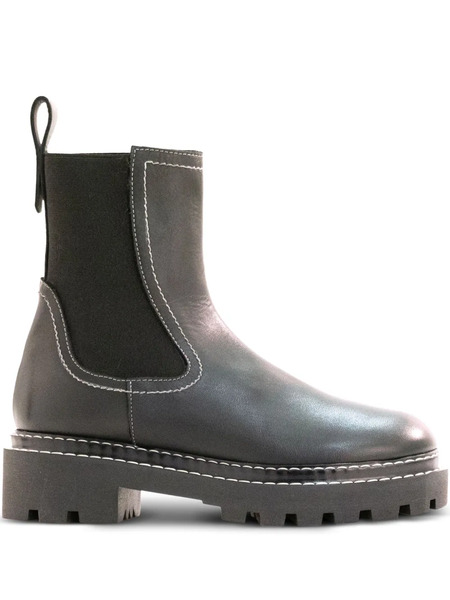  Poeve Contrast-stitch Boots - Brown 