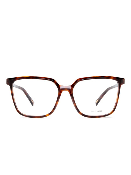  Police Square-frame Glasses - Brown 
