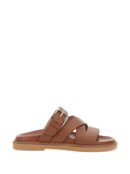  Pollini Buckle-strap Flat Sandals - Brown 