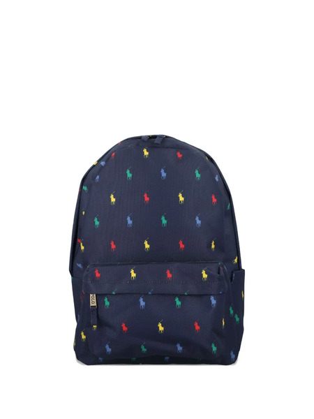  Polo Ralph Lauren Kids Logo Pattern Backpack - Blue 