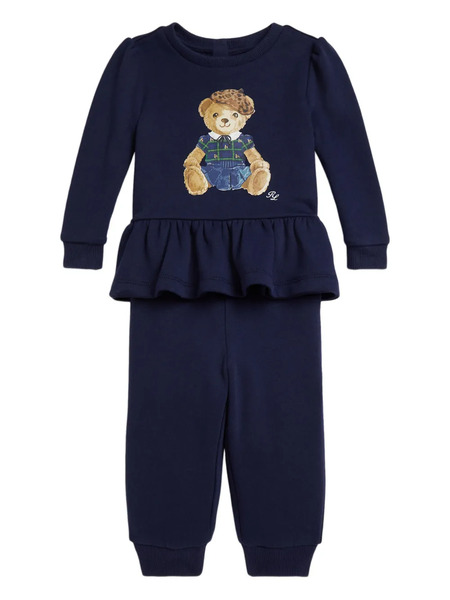  Polo Ralph Lauren Kids Teddy Bear-print Ruffled Tracksuit - Blue 