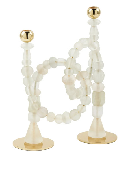  Polspotten Beaded Candle Holder - Neutrals 