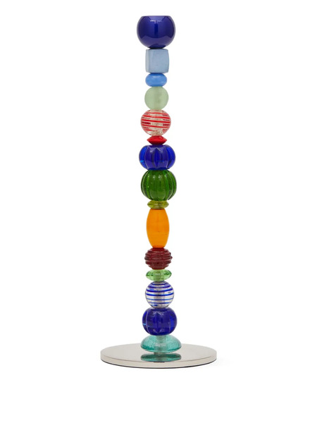  Polspotten Beaded Glass Candlestick - Blue 