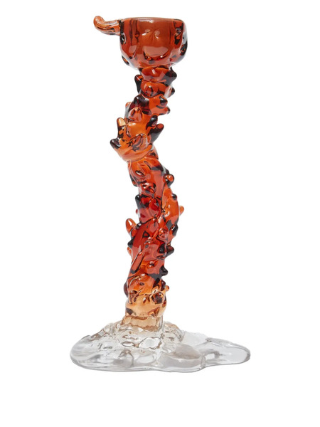  Polspotten Spiral-shaped Glass Candle Holder - Orange 