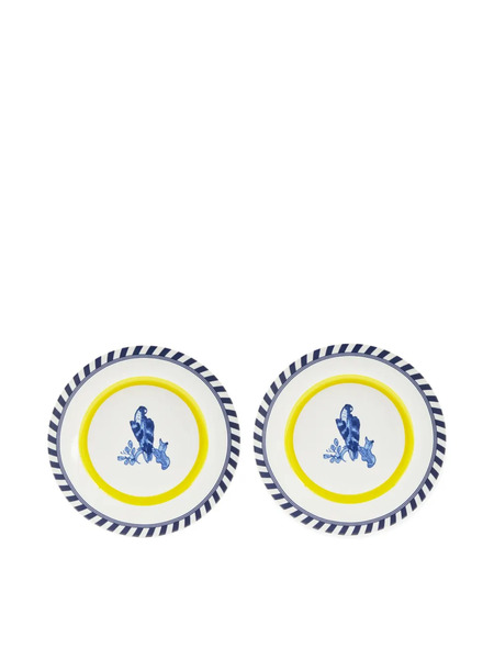  Polspotten Striped Edge Decorative Plates - Blue 