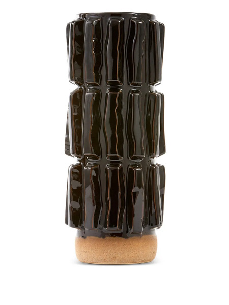  Polspotten Structure Textured Ceramic Vase - Black 