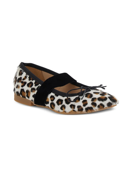  Pom D’api Kids Leopard Adjustable Strap Ballerinas - Neutrals 