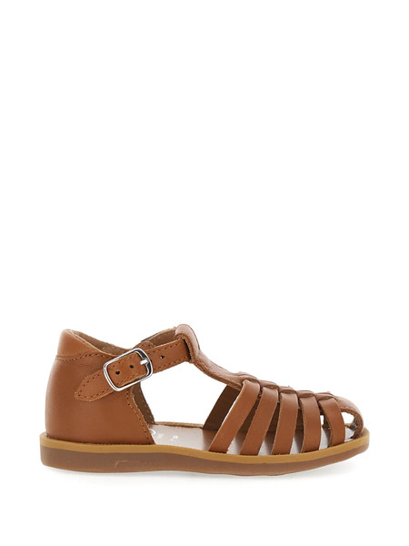  Pom D’api Kids Woven Buckle Sandals - Brown 