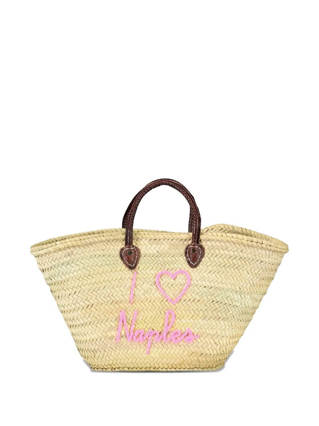  Poolside I Love Naples Tote Bag - Neutrals 