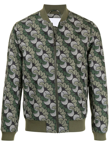 Ports V Abstract-print Bomber Jacket - Green 