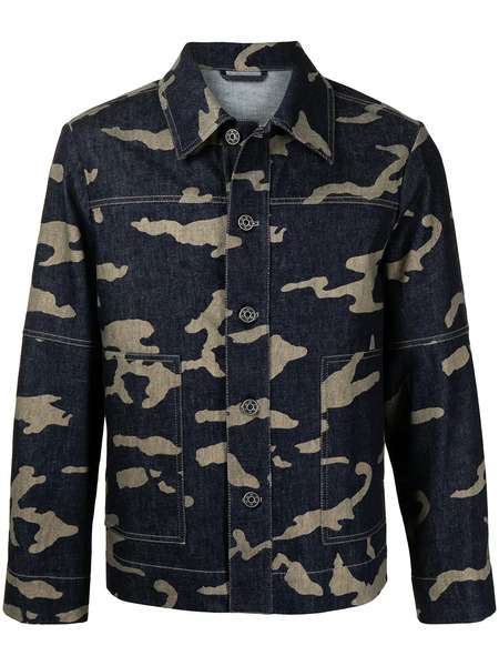  Ports V Camouflage-print Denim Jacket - Blue 