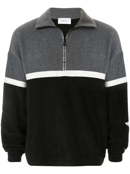  Ports V Oversized Funnel-neck Sweatshirt - Grey 