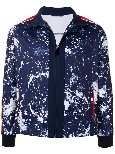  Ports V Printed Zip-up Track Jacket - Blue 
