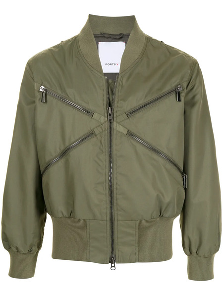  Ports V Zip-embellished Bomber Jacket - Green 