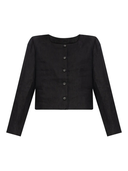  Posse Emma Button-front Linen Jacket - Black 
