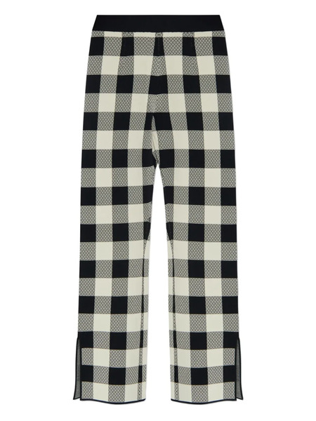  Posse Gingham-check Cropped Trousers - White 