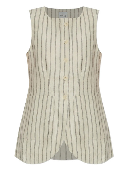  Posse Pinstripe Waistcoat - Neutrals 