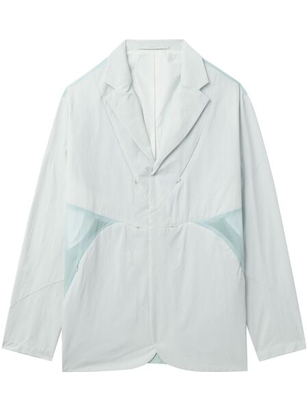  Post Archive Faction Semi-sheer Notch-lapels Jacket - Blue 