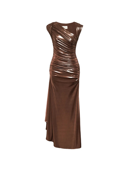  Post Meridiem Asymmetric Dress - Brown 
