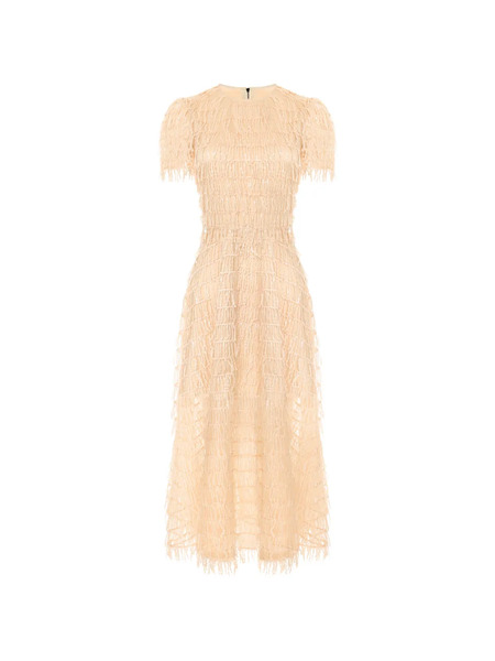  Post Meridiem Round-neck Midi Dress - Neutrals 