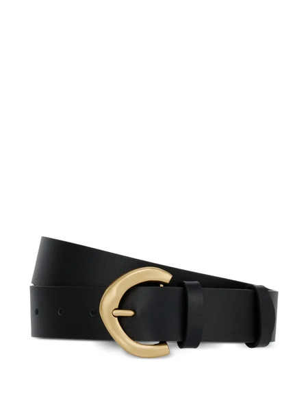  Potamy Buckle Leather Belt - Black 